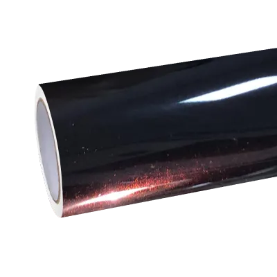 Gloss Diamond Chameleon Black Red Vinyl Wrap 01