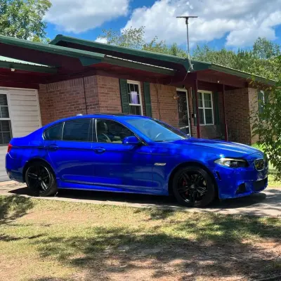 Gloss Metallic Deep Blue Car Vinyl Wrap PET 02