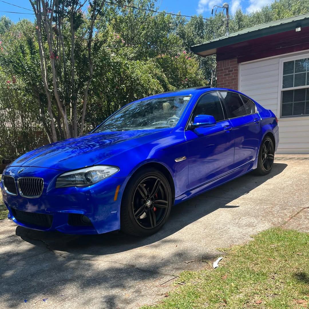Gloss Metallic Deep Blue Car Vinyl Wrap PET