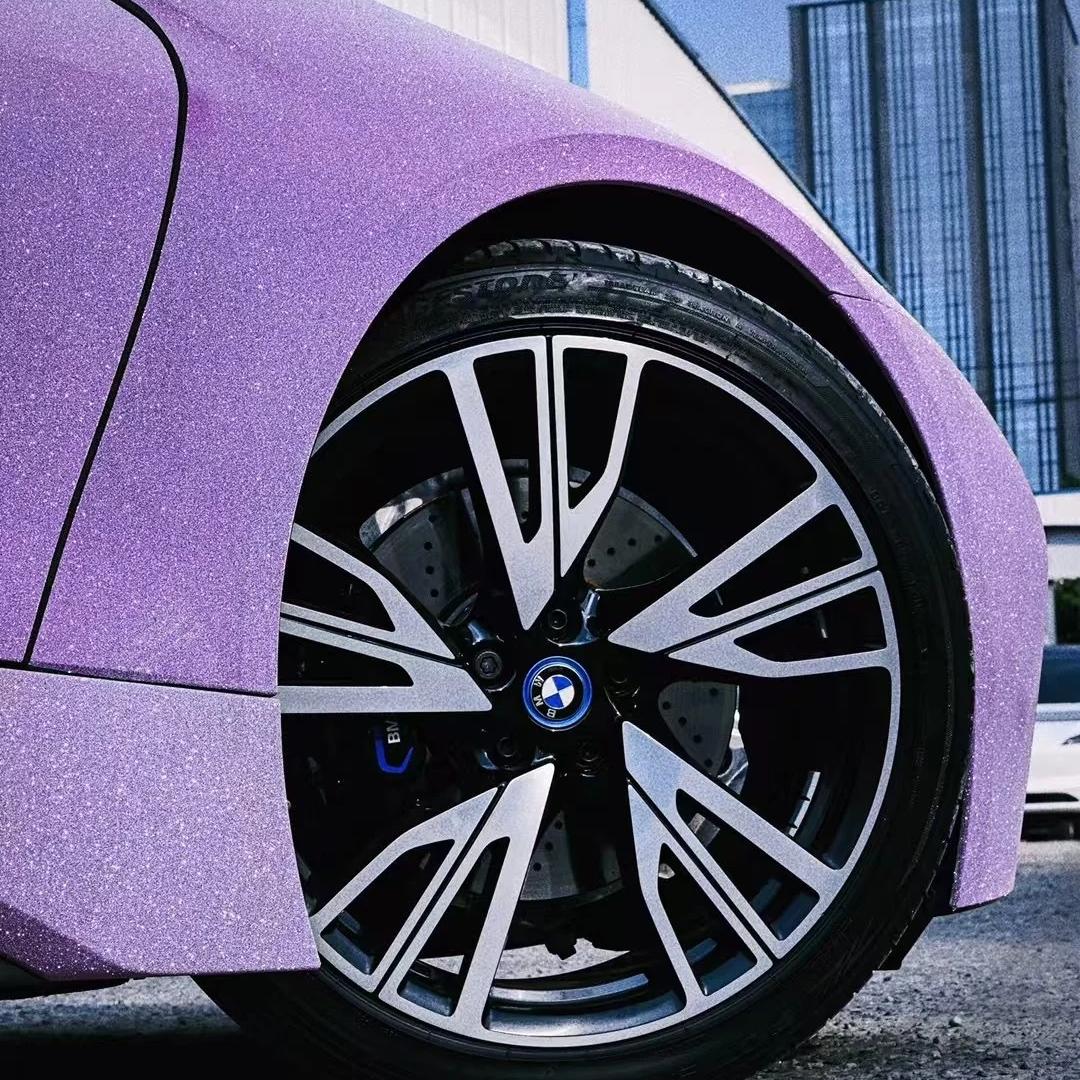 Matte Diamond Glitter Purple Car Vinyl Wrap