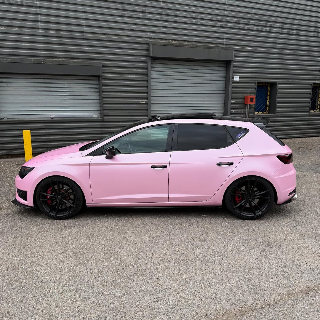 Matte Satin Bubblegum Pink Car Vinyl Wrap