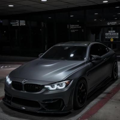 Matte Metallic Dark AMG Grey Car Vinyl Wrap PET 02