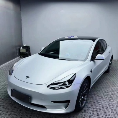 Matte Metallic Satin Silver Car Vinyl Wrap 02