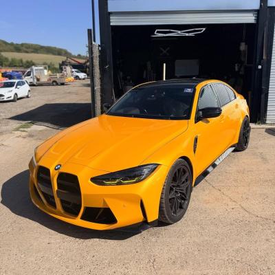 Gloss Metallic Golden Yellow Car Vinyl Wrap  02