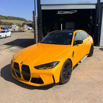 Gloss Metallic Golden Yellow Car Vinyl Wrap  02