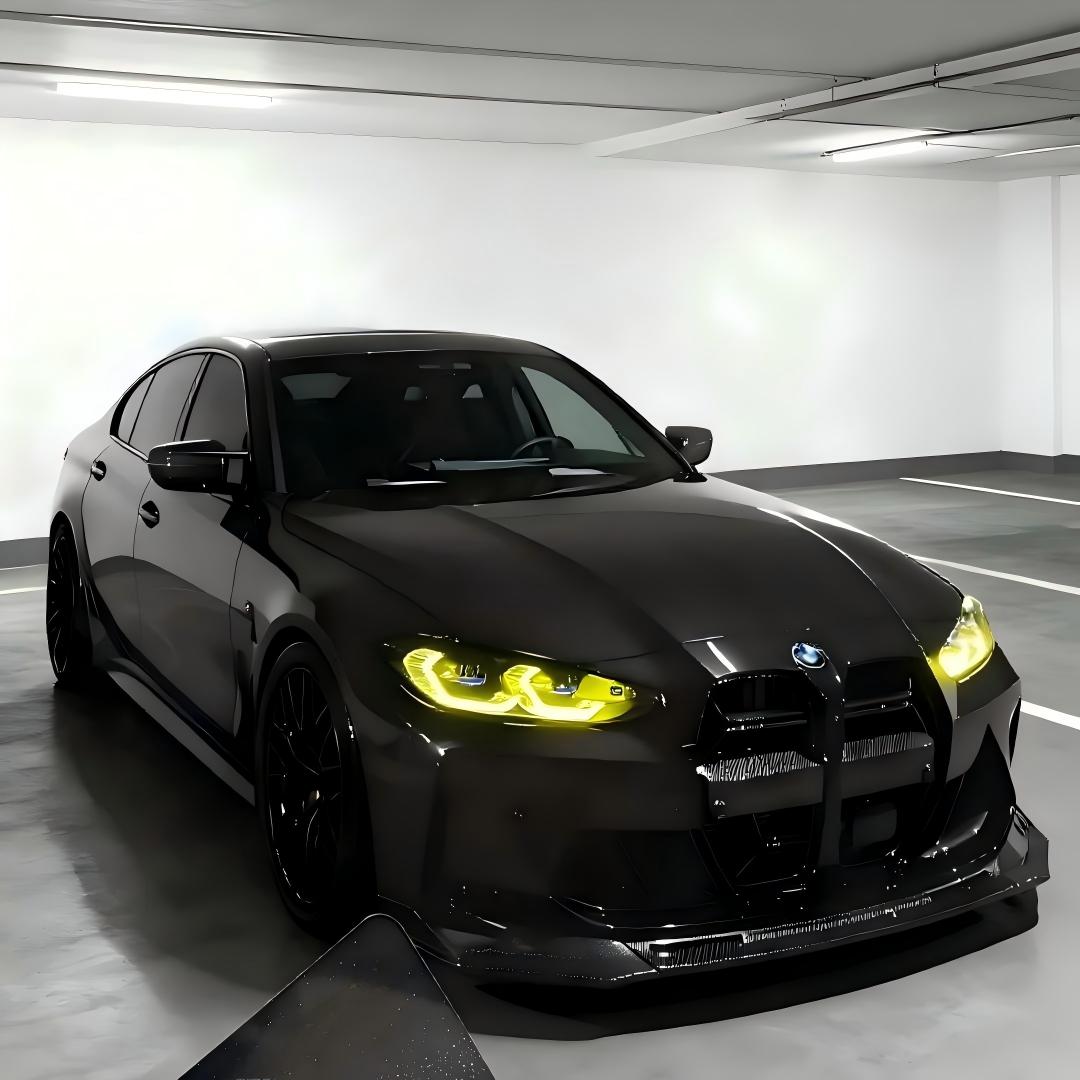 Gloss Metallic Diamond Graphite Grey Car Vinyl Wrap BMW PET 