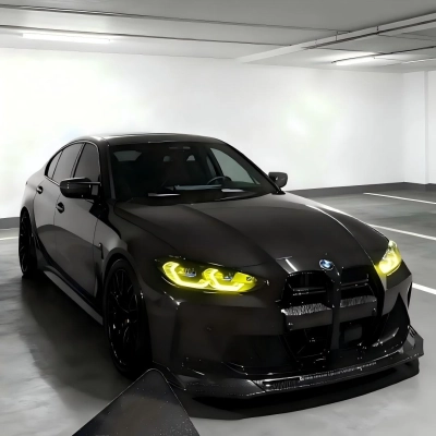 Gloss Metallic Diamond Graphite Grey Car Vinyl Wrap BMW PET  02