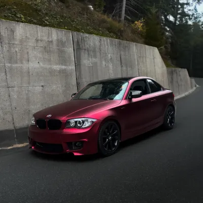 Satin Chrome Metallic Romanee Red Car Vinyl Wrap  02