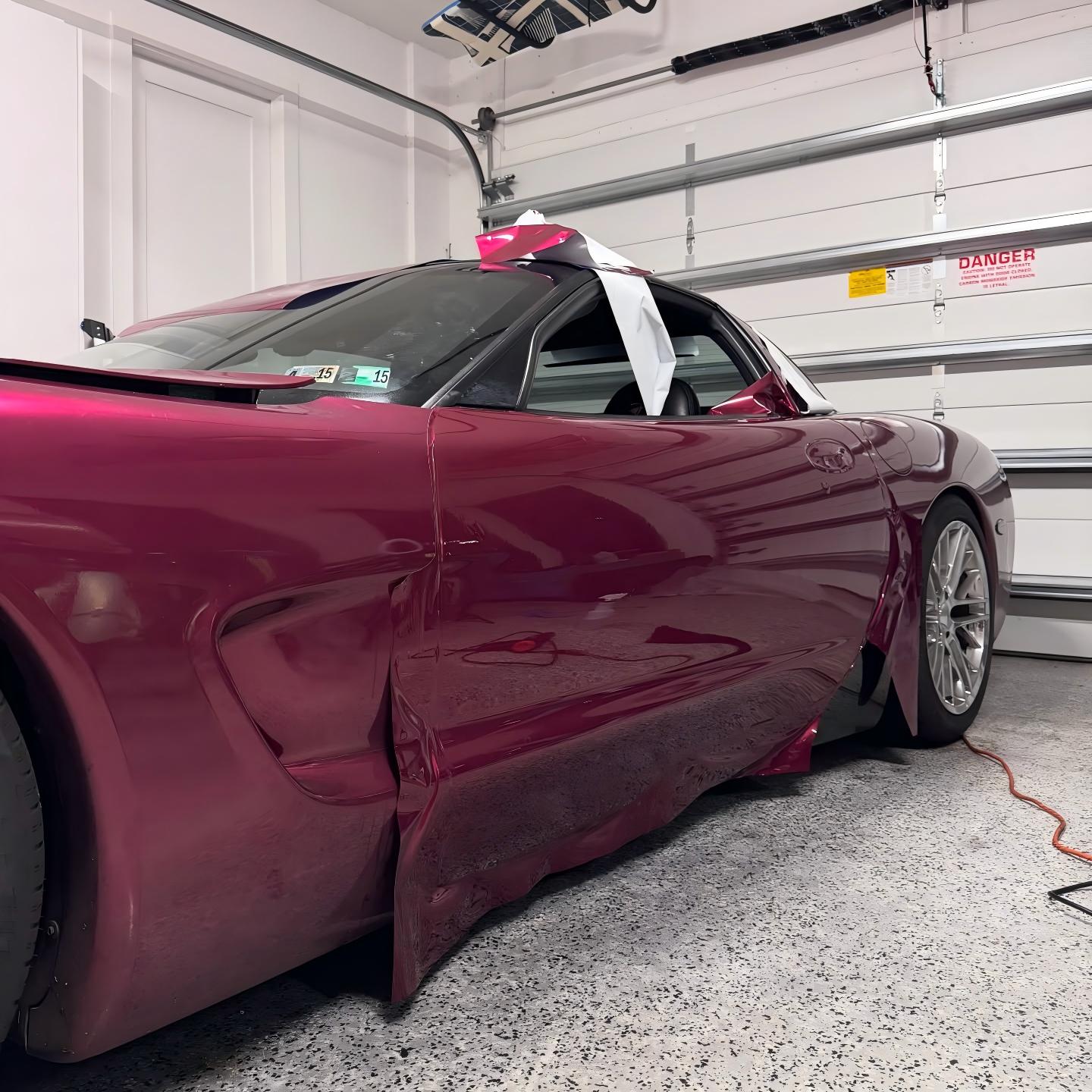 Gloss Metallic Pagoda Red Car Vinyl Wrap PET