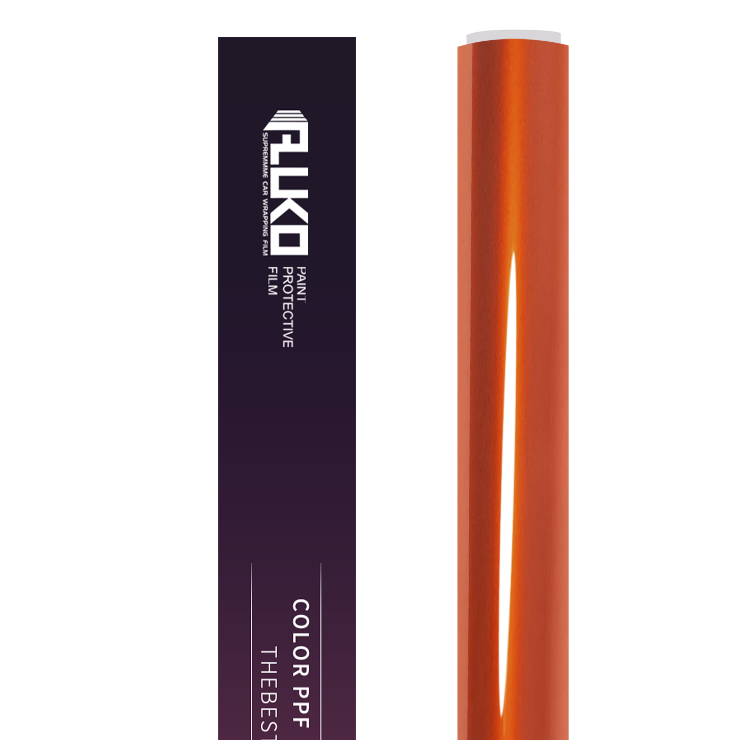 TPU Gloss Metallic Fiery Orange Colored PPF Paint Protection Film