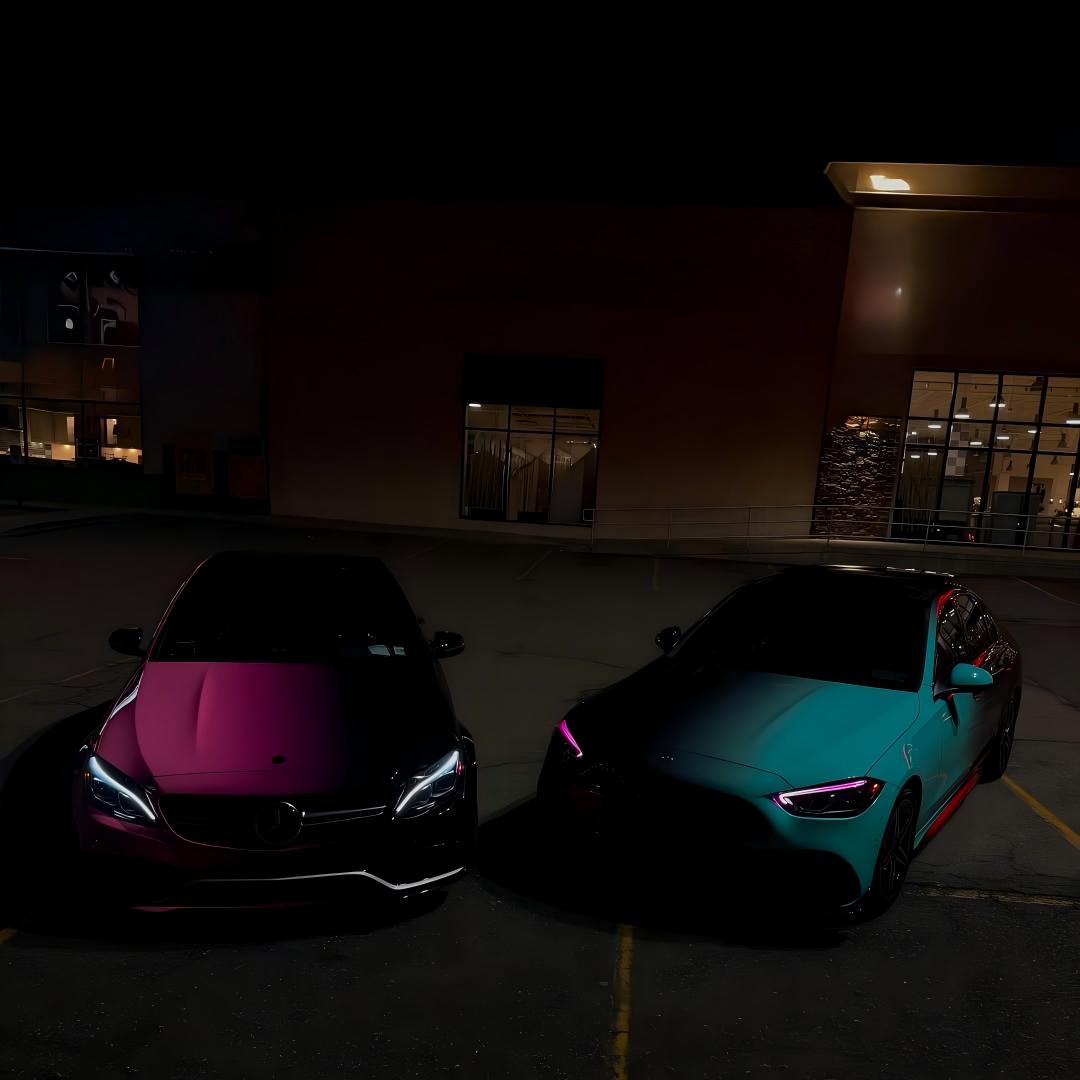 ALUKOVINYL Pink to Black Gradient Custom Printed Vinyl Wrap 