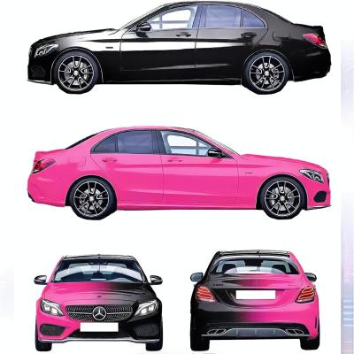 ALUKOVINYL Pink to Black Gradient Custom Printed Vinyl Wrap  02