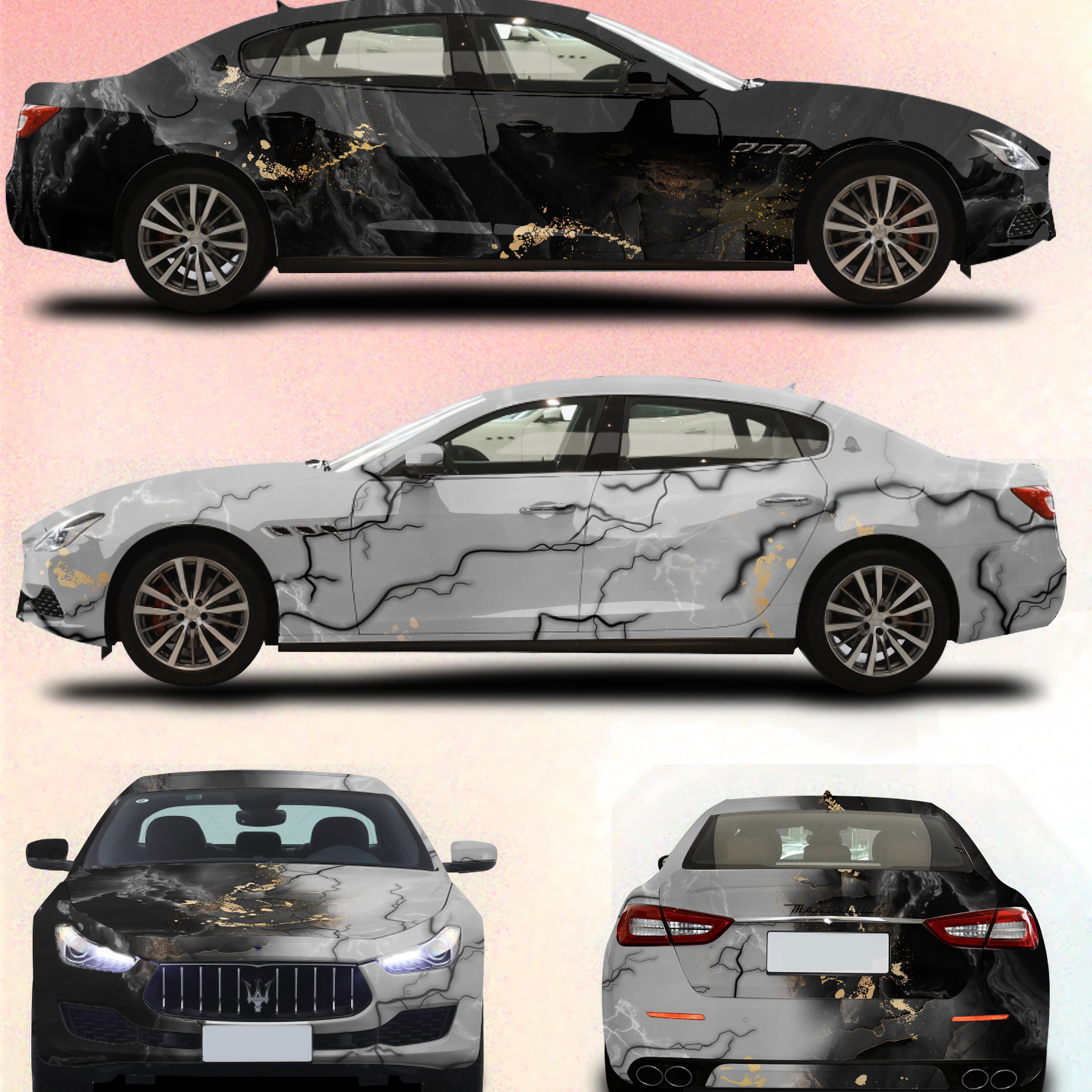 ALUKOVINYL Marble Print Vinyl Wrap Film Custom Car Wrap