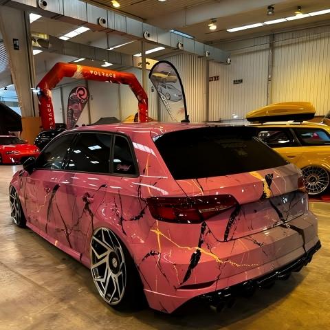 ALUKOVINYL Pink to Gray Gradient Custom Marble Vinyl Wrap