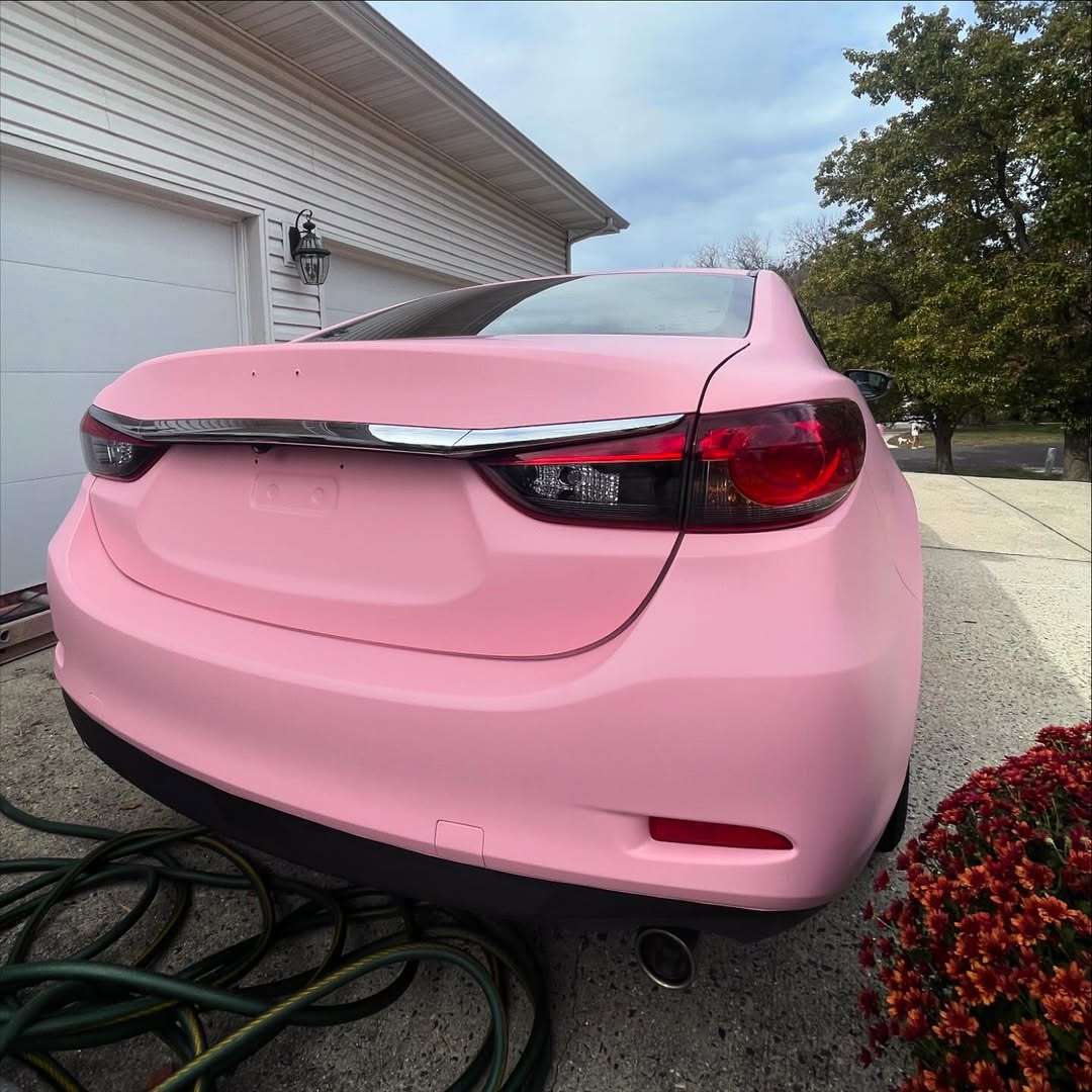 Matte Ultimate Flat Rose Pink Car Vinyl Wrap| Matte Baby Pink Wrap PET