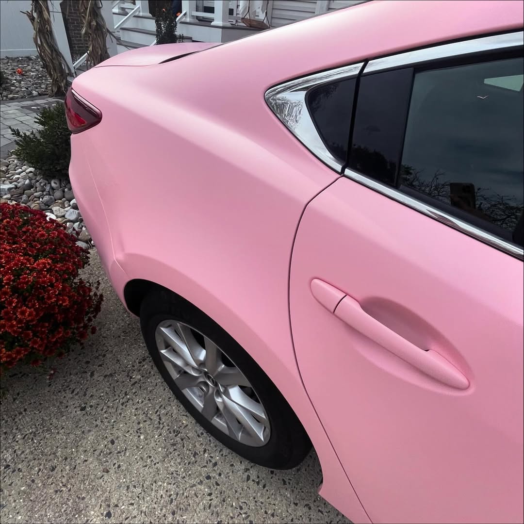 Matte Ultimate Flat Rose Pink Car Vinyl Wrap| Matte Baby Pink Wrap PET