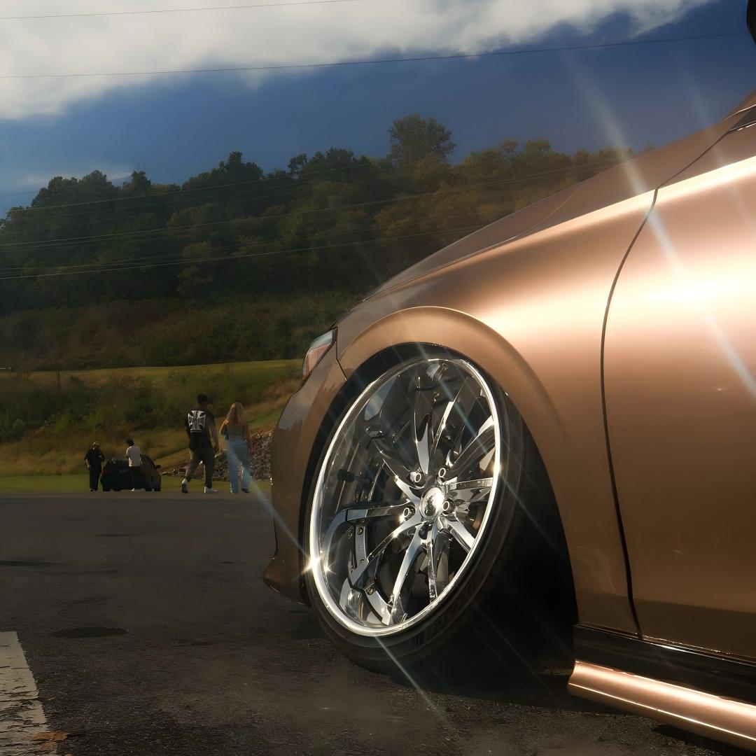 Gloss Metallic Metal Brown Car Vinyl Wrap PET