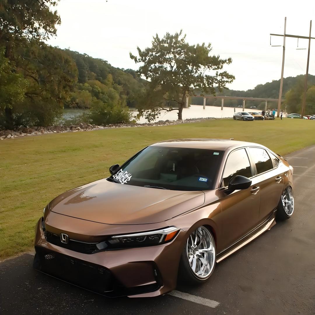 Gloss Metallic Metal Brown Car Vinyl Wrap PET
