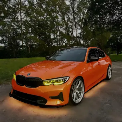 Gloss Metallic Fiery Orange Car Vinyl Wrap PET  02