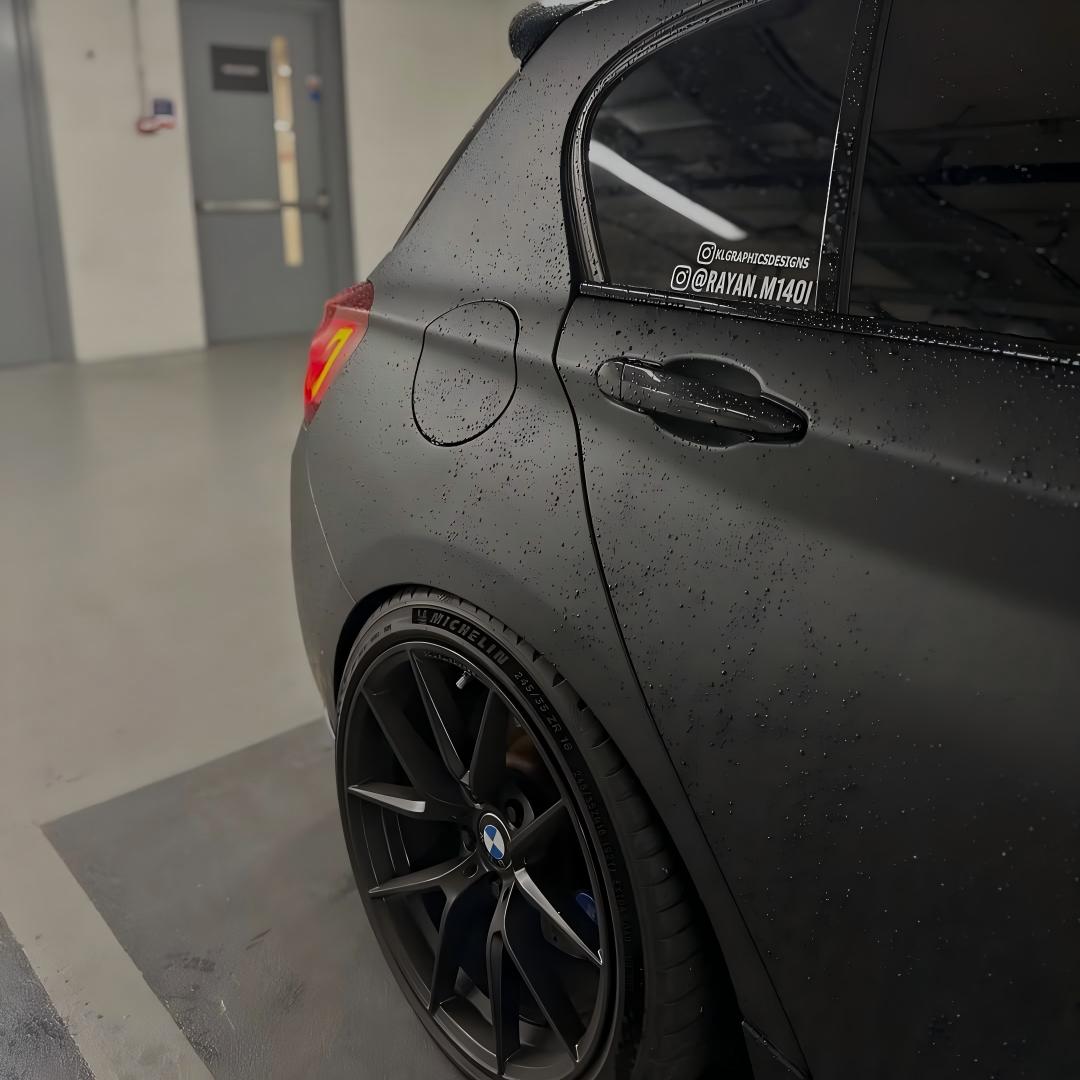 Ultra Matte Black Car Vinyl Wrap Tesla BMW PET
