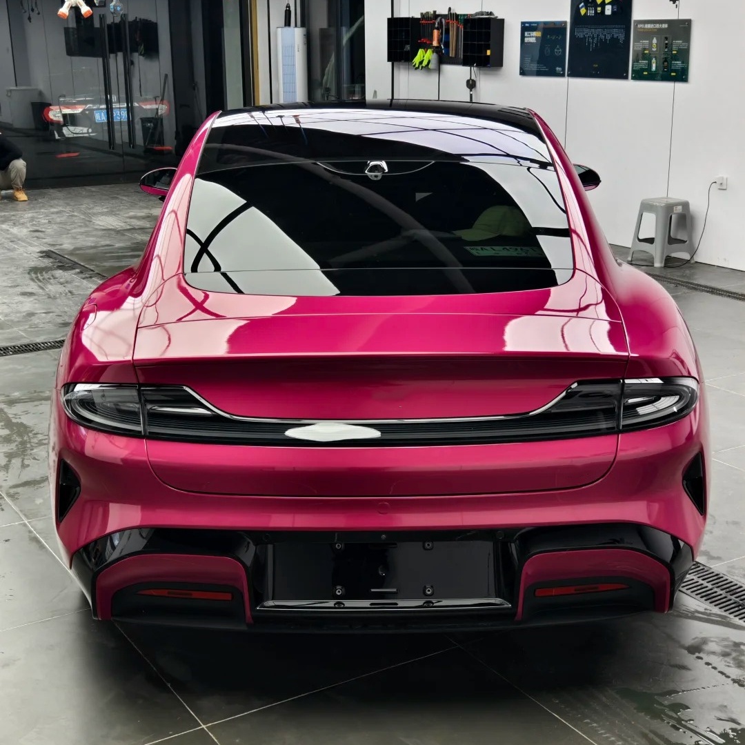 Gloss Metallic Magenta Red Car Vinyl Wrap PET