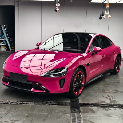 Gloss Metallic Magenta Red Car Vinyl Wrap PET 02