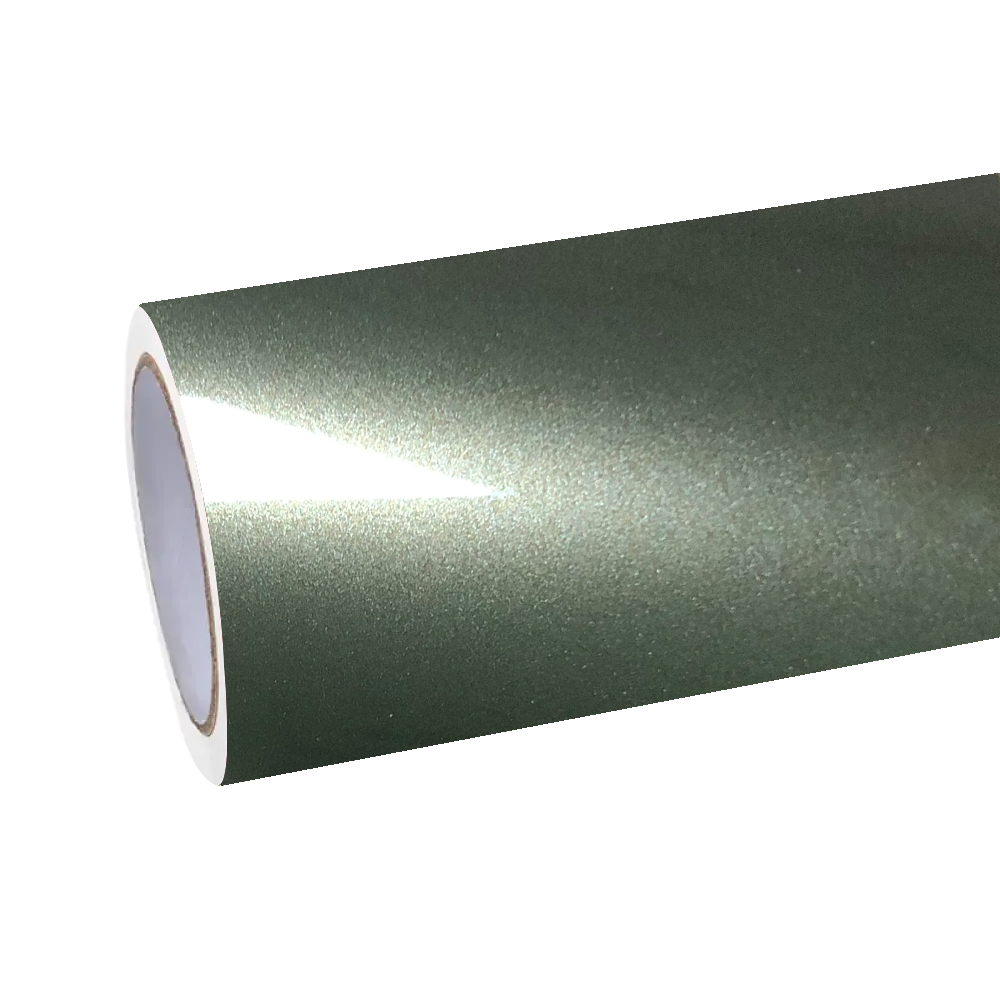 Gloss Metallic MIUI Olive Green Car Vinyl Wrap PET