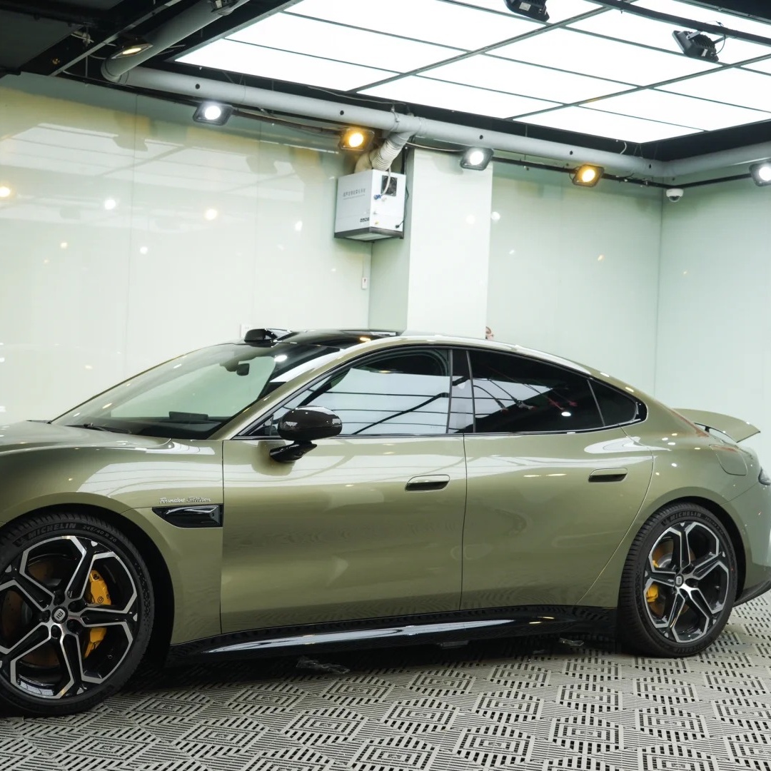 Gloss Metallic MIUI Olive Green Car Vinyl Wrap PET