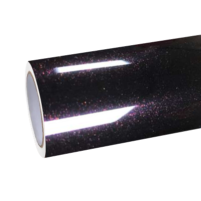 Gloss Glitter Starry Chameleon Black Red Car Vinyl Wrap PET 01