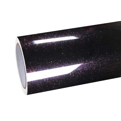 Gloss Glitter Starry Chameleon Black Red Car Vinyl Wrap PET 01