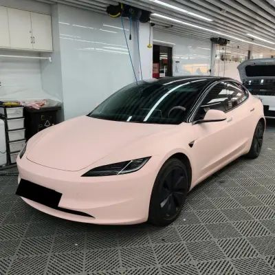 Ultimate Flat Baby Pink Car Vinyl Wrap PET 02