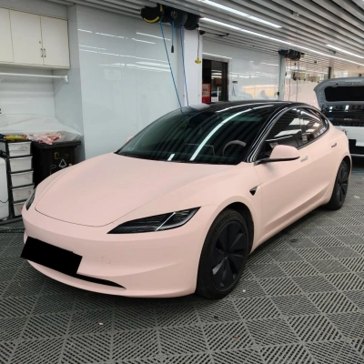 Ultimate Flat Baby Pink Car Vinyl Wrap PET 02