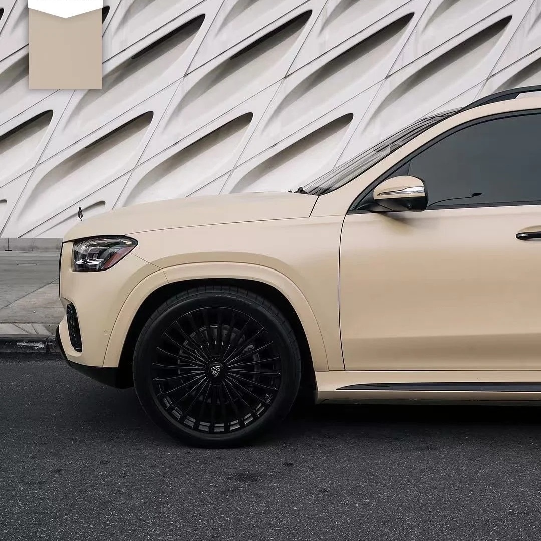 Ultimate Flat Shine Latte Brown Car Vinyl Wrap PET