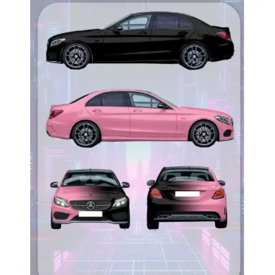 ALUKOVINYL Pink to Black Gradient Custom Printed Vinyl Wrap  02