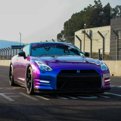 Gloss Chameleon Blue Purple Car Vinyl Wrap 02