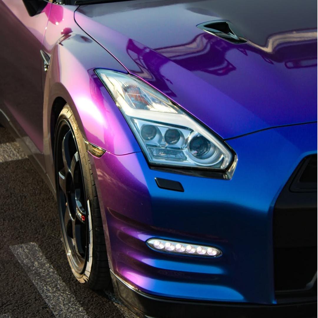 Gloss Chameleon Blue Purple Car Vinyl Wrap