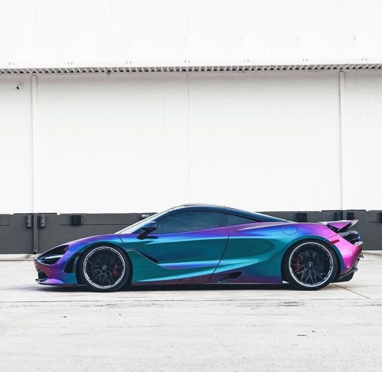 Gloss Metallic Chameleon Purple Blue Car Vinyl Wrap PET