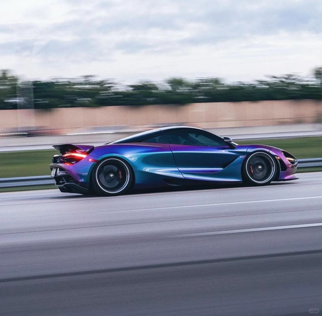 Gloss Metallic Chameleon Purple Blue Car Vinyl Wrap PET