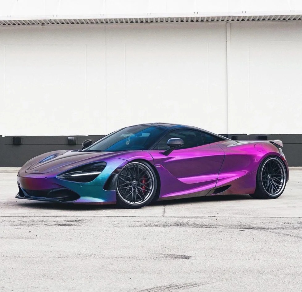 Gloss Metallic Chameleon Purple Blue Car Vinyl Wrap PET