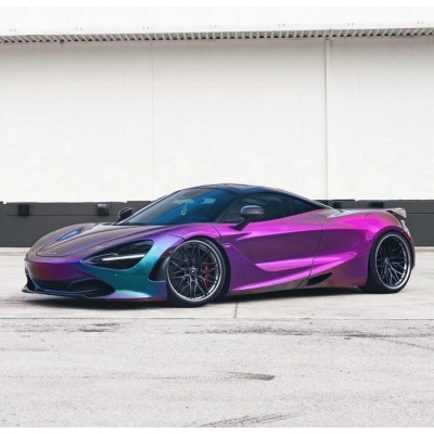 Gloss Metallic Chameleon Purple Blue Car Vinyl Wrap PET 02