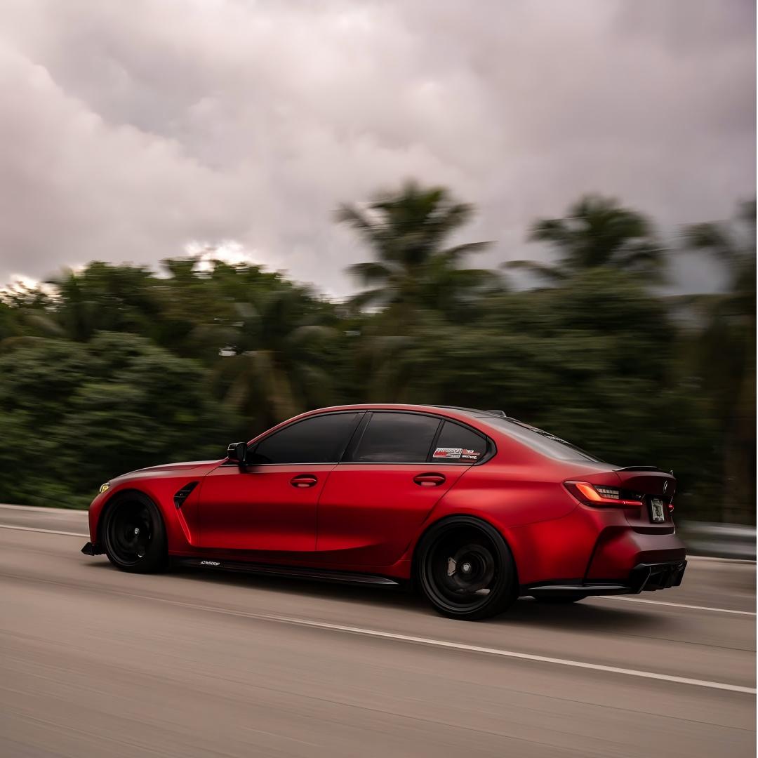 Satin Chrome Metallic Romanee Red Car Vinyl Wrap 