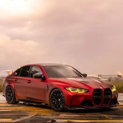 Satin Chrome Metallic Romanee Red Car Vinyl Wrap  02