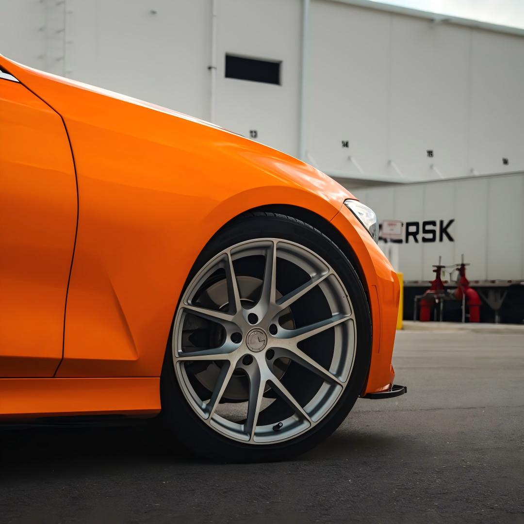 Gloss Metallic Fiery Orange Car Vinyl Wrap PET 