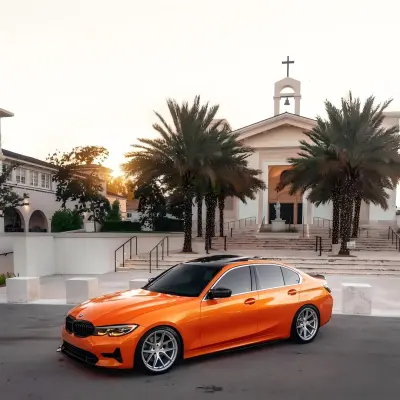 Gloss Metallic Fiery Orange Car Vinyl Wrap PET  02