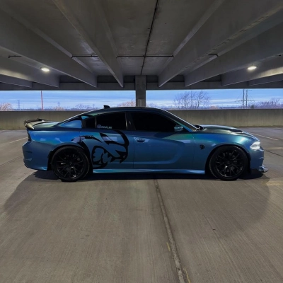 Gloss Metallic Rainbow Laser Blue Car Vinyl Wrap 02