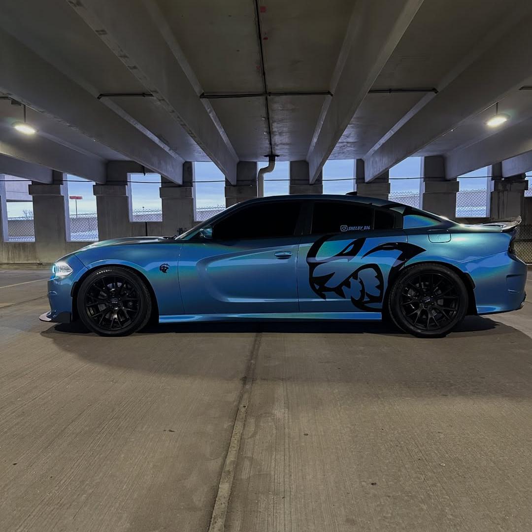 Gloss Metallic Rainbow Laser Blue Car Vinyl Wrap