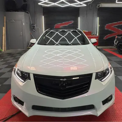 Gloss Metallic Chameleon Pearl Pink White Car Vinyl Wrap PET 02