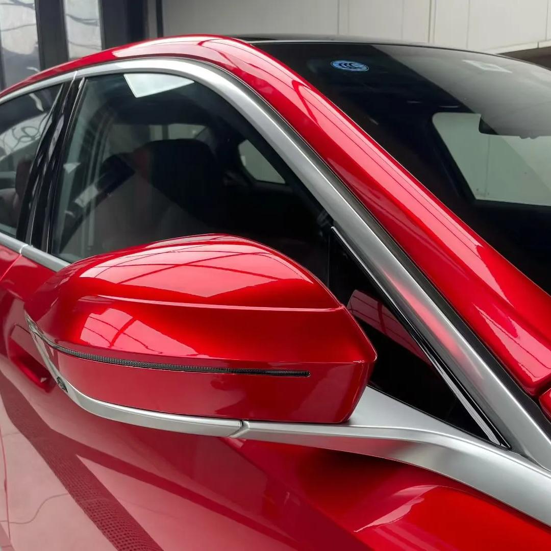 Gloss Metallic Cherry Red Car Vinyl Wrap PET