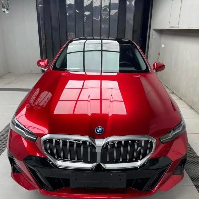 Gloss Metallic Cherry Red Car Vinyl Wrap PET 02