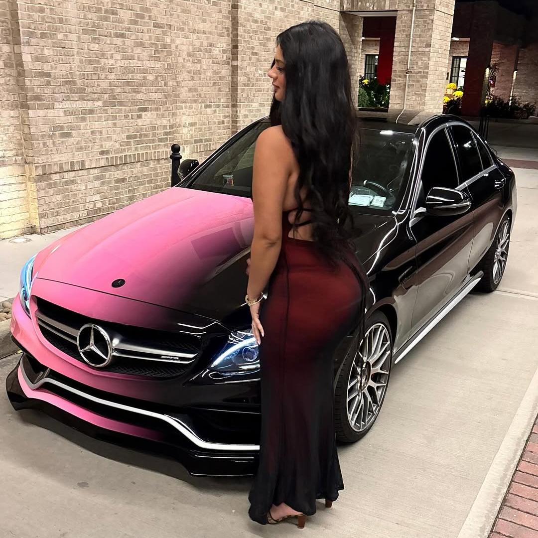 ALUKOVINYL Pink to Black Gradient Custom Printed Vinyl Wrap 